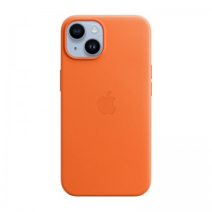 Capa Pele Apple iPhone 14 MagSafe Orange